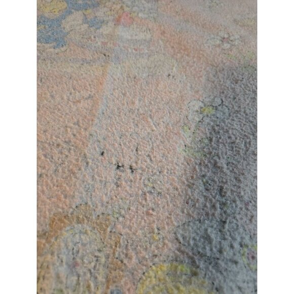 Vintage 80s The Smurfs Cartoon Pink Blanket Smurfette - Picture 9 of 12